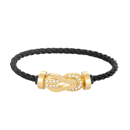 [Stellar Jewelry]CHANCE LARGE 8 FIGURE BUCKLE HALF DIAMOND BRACELET GOLD