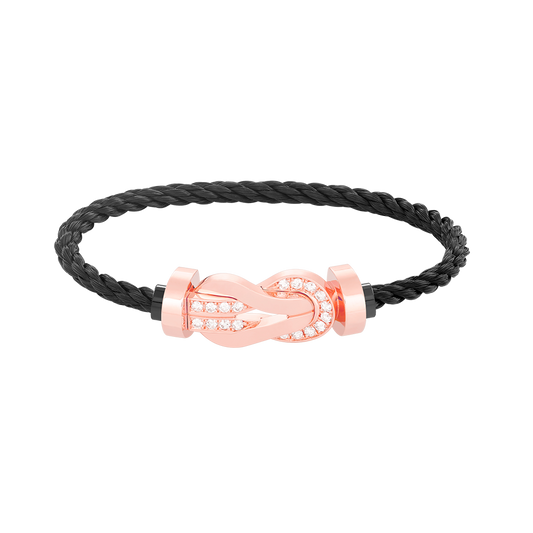 [Stellar Jewelry]CHANCE LARGE 8 FIGURE BUCKLE HALF DIAMOND BRACELET ROSE GOLD