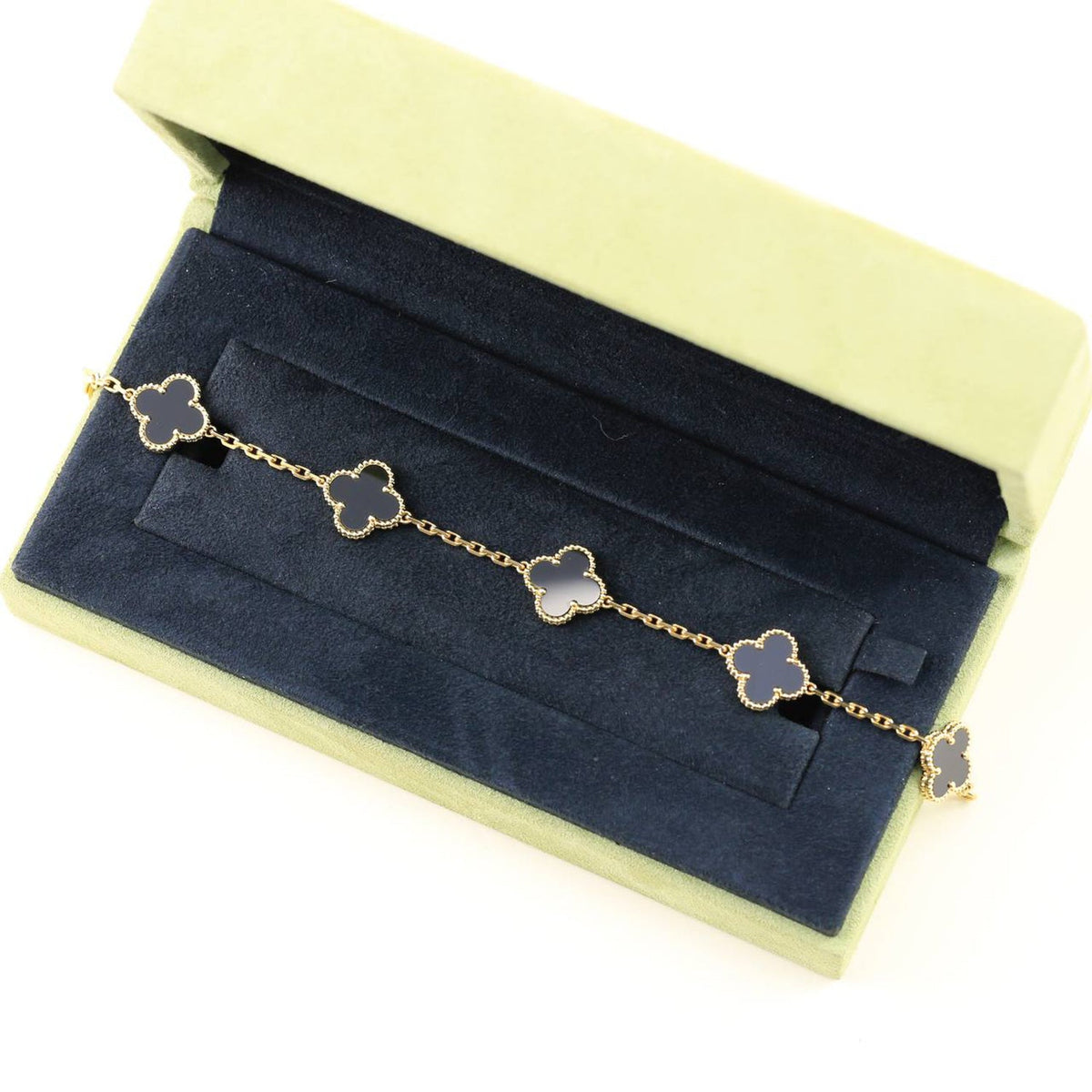 [Stellar Jewelry] CLOVER 5 MOTIF ONYXS BRACELET COLLECTION