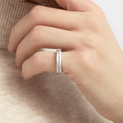 [Stellar Jewelry]ZERO 1 ONE-BAND PAVED DIAMONDS ON THE SPIRAL RING