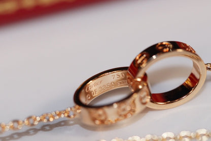 [Stellar Jewelry]LOVE NECKLACE PINK GOLD AND SILVER