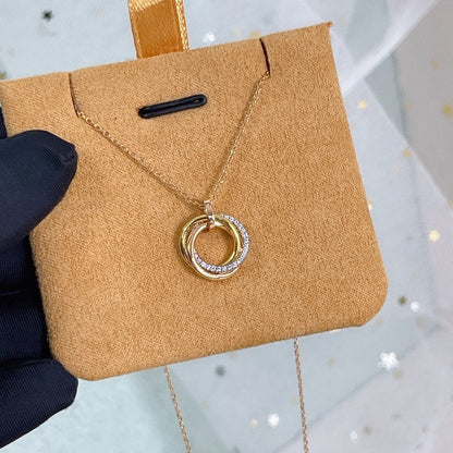 [Stellar Jewelry]TRINITY NECKLACE SILVER GOLD PINK GOLD DIAMONDS