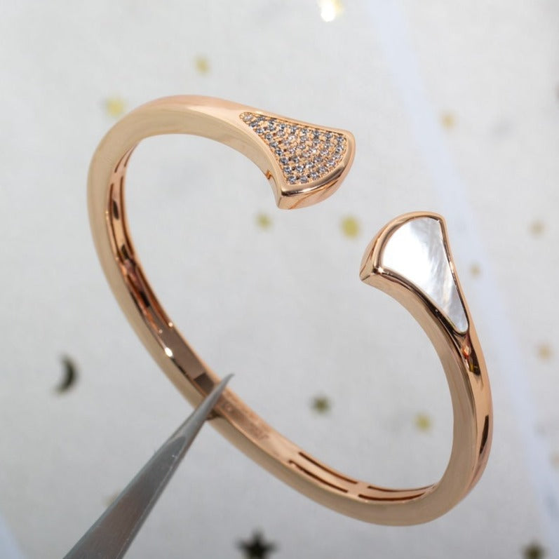 [Stellar Jewelry]DREAM BRACELET OPEN PINK GOLD MOP DIAMOND