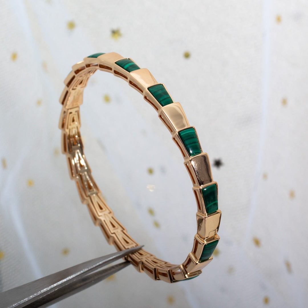 [Stellar Jewelry]SERPENTI BRACELET PINK GOLD MALACHITE