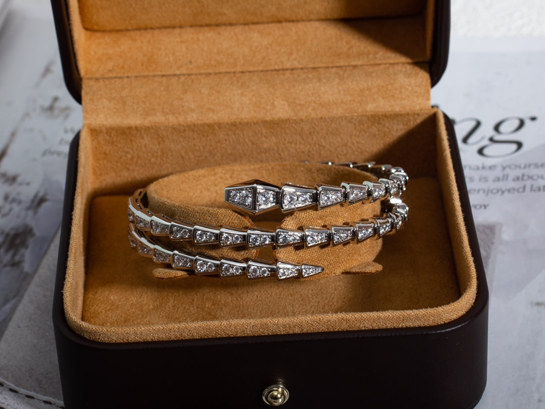 [Stellar Jewelry]SERPENTI BRACELET SILVER DIAMOND DOUBLE ROW