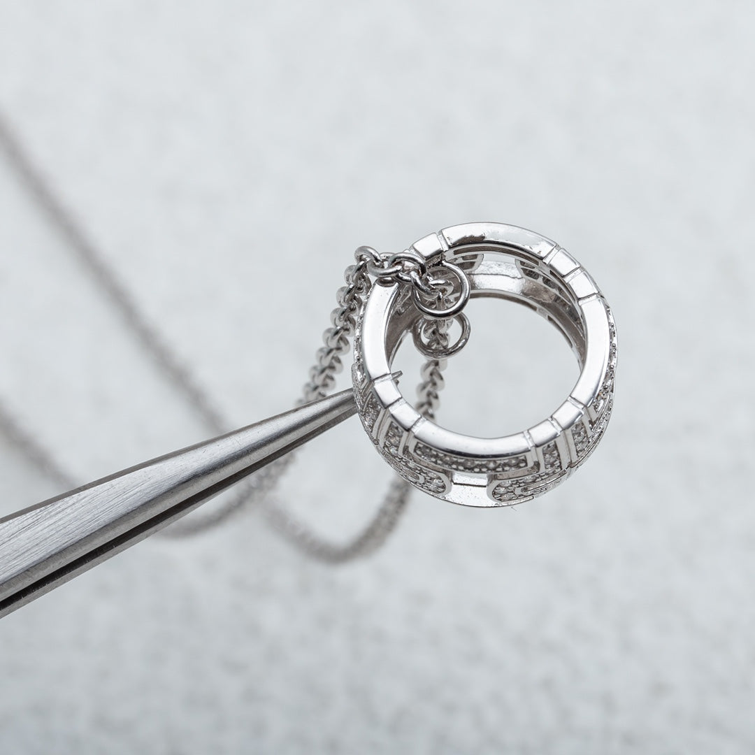 [Stellar Jewelry]PARENTESI NECKLACE SILVER DIAMOND