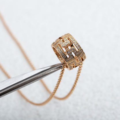 [Stellar Jewelry]PARENTESI NECKLACE PINK GOLD DIAMOND