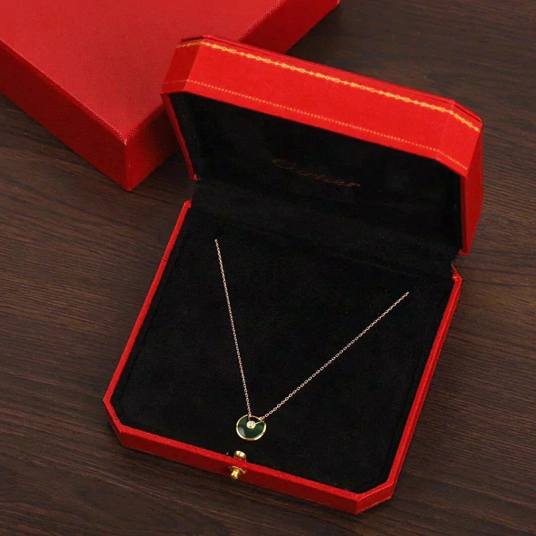 [Stellar Jewelry]AMULETTE GOLD MALACHITE NECKLACE