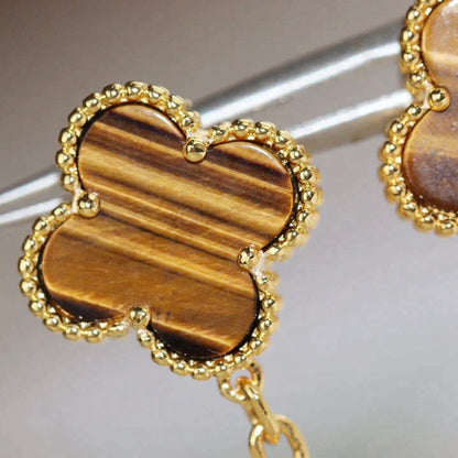 [Stellar Jewelry]CLOVER  2 MOTIF  TIGER EYE CARNELIAN EARRINGS