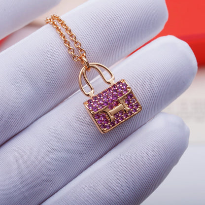 [Stellar Jewelry]CONSTANCE PEDANT PURPLE DIAMOND NECKLACE
