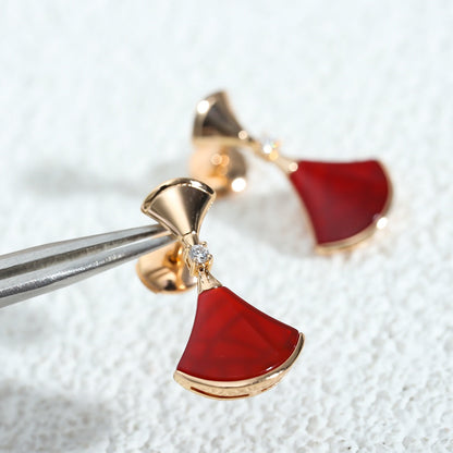 [Stellar Jewelry]DREAM Carnelian PINK GOLD EARRINGS