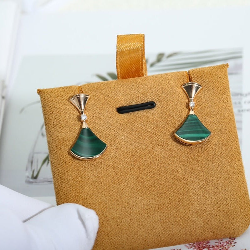 [Stellar Jewelry]DREAM MALACHITE PINK GOLD EARRINGS