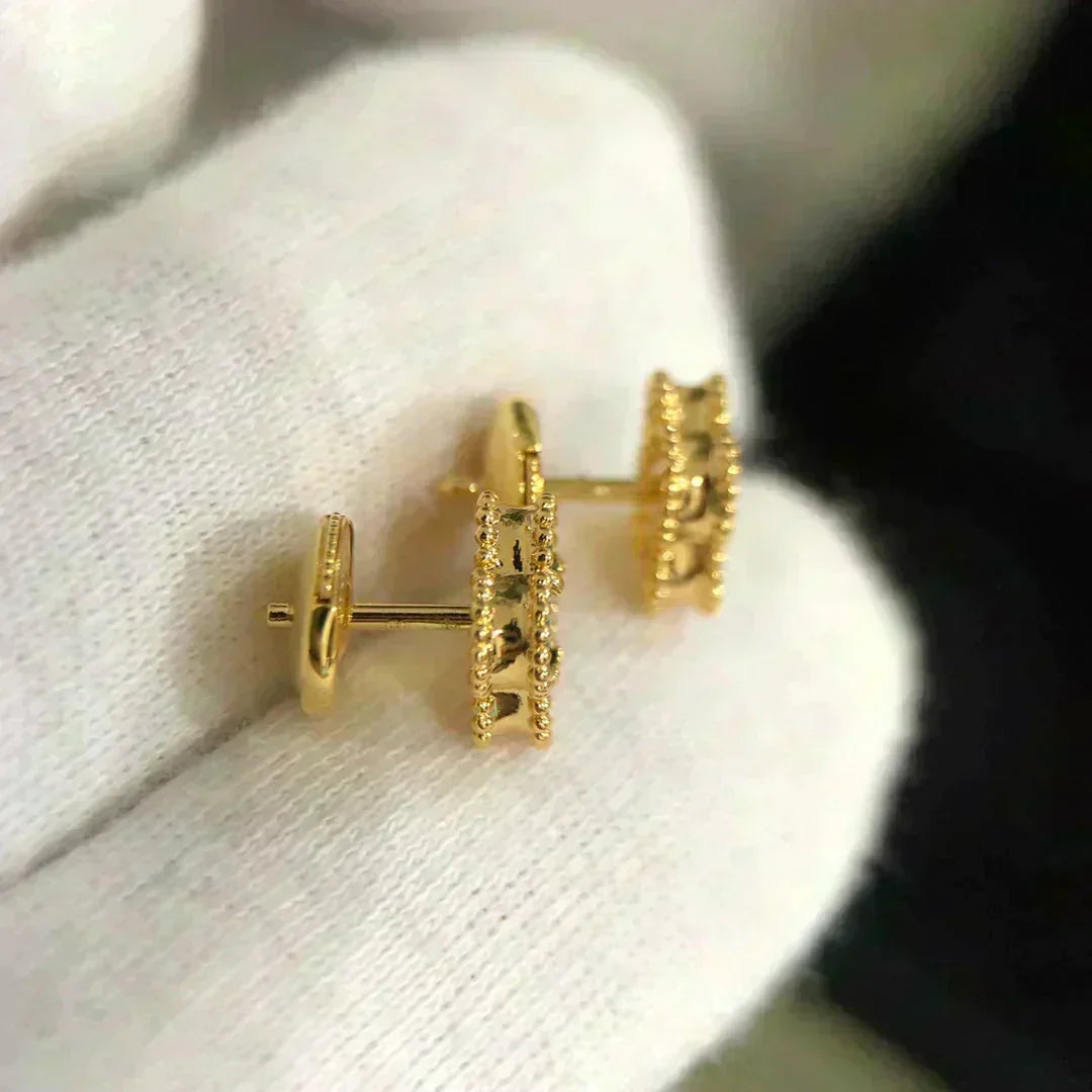 [Stellar Jewelry]CLOVER MINI 9.5MM MALACHITE  EARRINGS