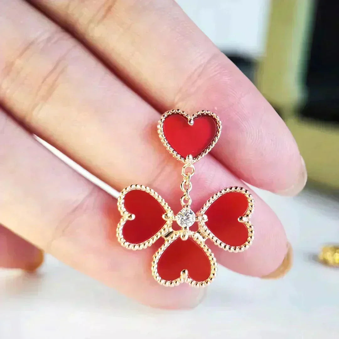 [Stellar Jewelry]SWEET CLOVER CARNELIAN EARRINGS
