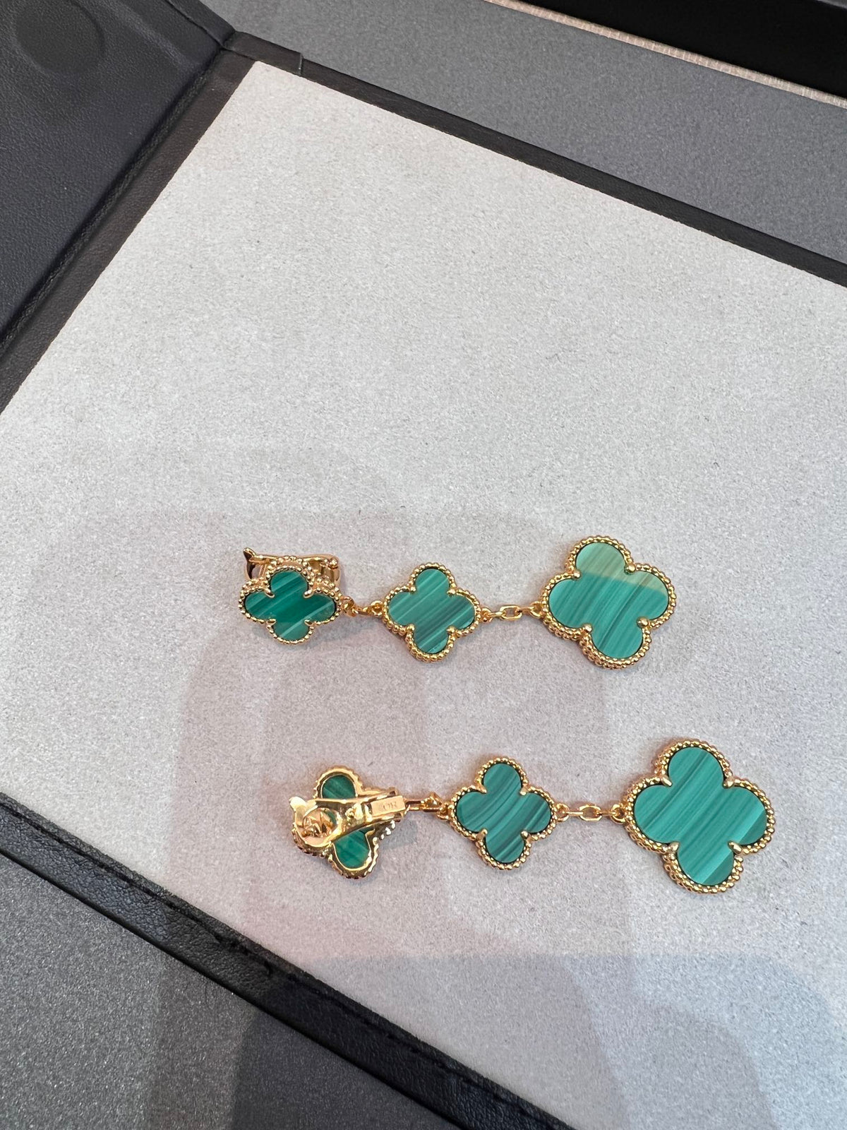 [Stellar Jewelry]CLOVER MALACHITE 3 MOTIFS GOLD