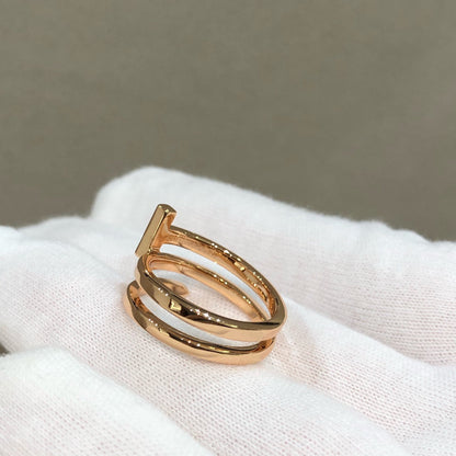 [Stellar jewels]T WIRE DOUBLE ROWS RING PINK GOLD
