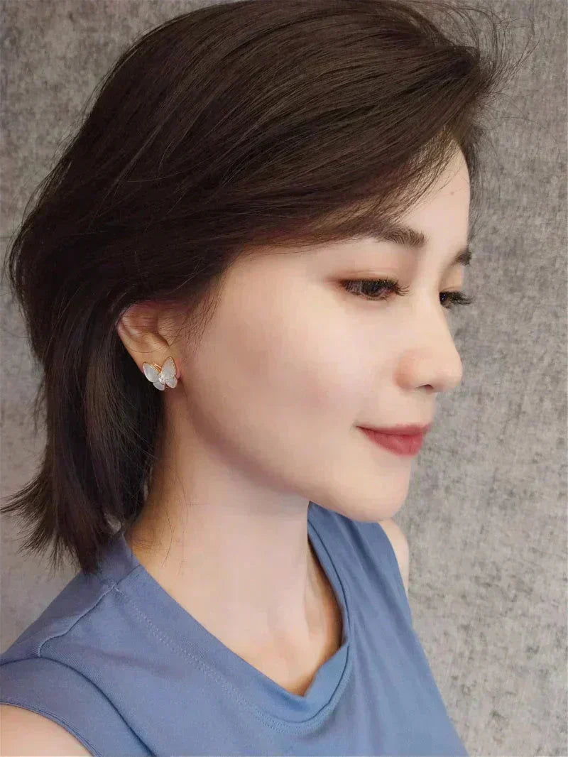 [Stellar Jewelry]BUTTERFLY MOP DIAMOND EARRINGS