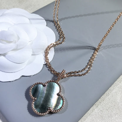 [Stellar Jewelry]CLOVER 25MM GOLD DARK MOP BIG CLOVER NECKLACE