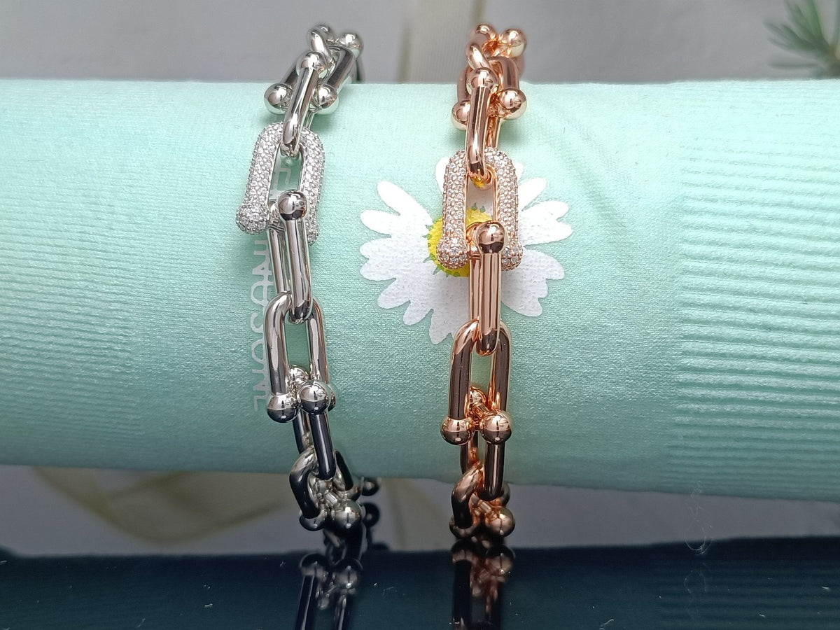 [Stellar jewels]HARDWEAR BRACELET PINK GOLD AND SILVER DIAMOND