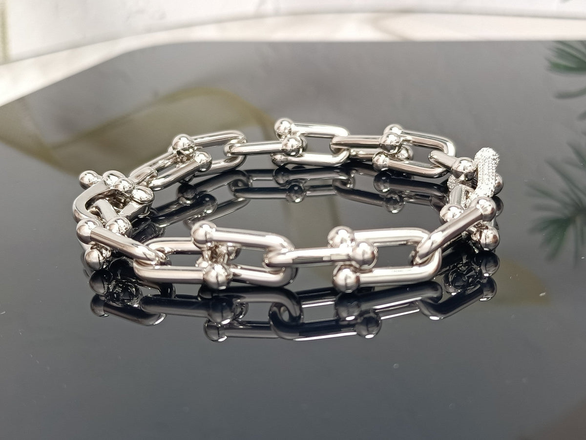 [Stellar jewels]HARDWEAR BRACELET PINK GOLD AND SILVER DIAMOND