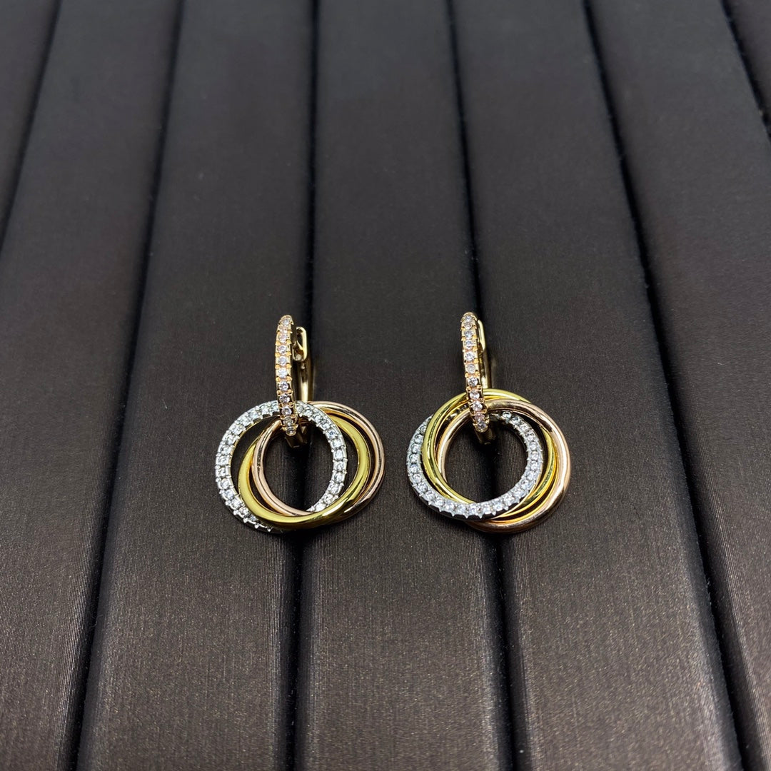 [Stellar jewels]TRINITY EARRINGS GOLD DIAMOND