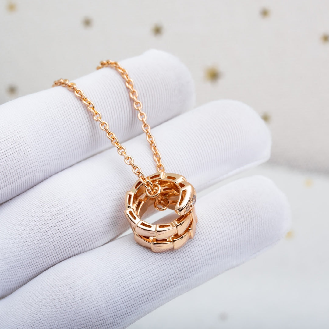[Stellar Jewelry]SERPENTI PINK GOLD NECKLACE DIAMOND