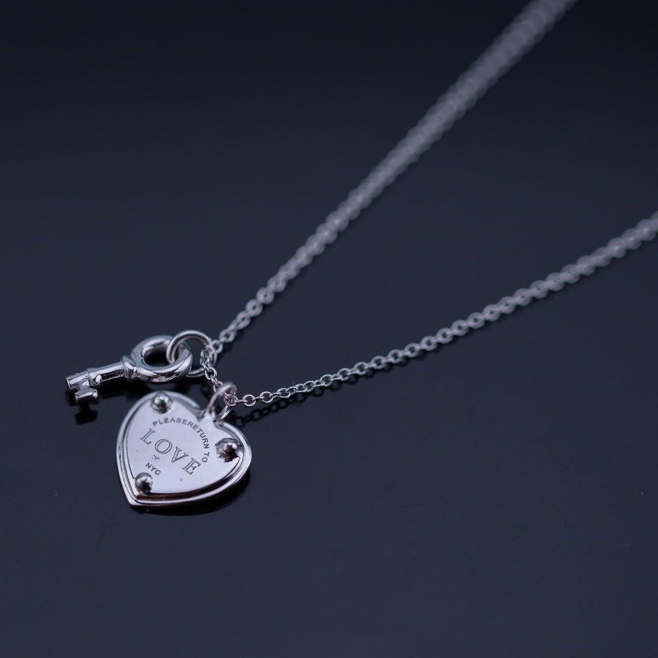 [Stellar jewels]KEY AND HEART SILVER NECKLACE