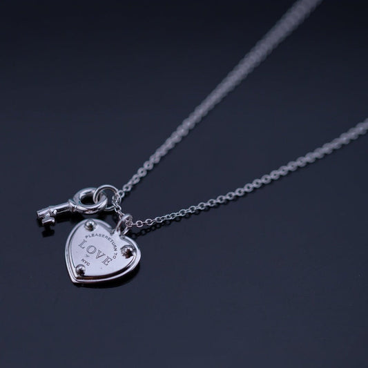 [Stellar jewels]KEY AND HEART SILVER NECKLACE
