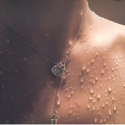 [Stellar jewels]KEY AND HEART SILVER NECKLACE