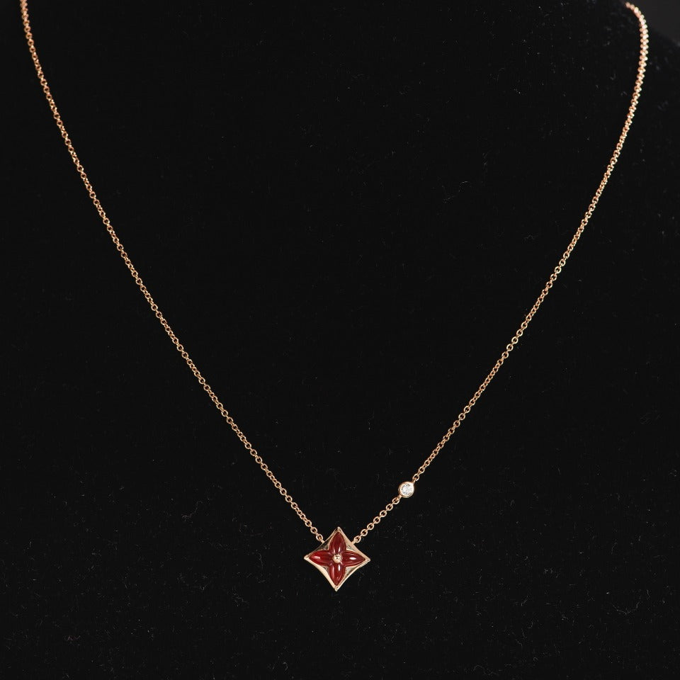 [Stellar Jewelry]STAR NECKLACE PINK GOLD 1 DIAMOND