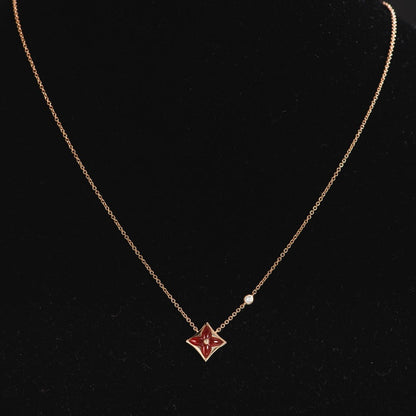 [Stellar Jewelry]STAR NECKLACE PINK GOLD 1 DIAMOND