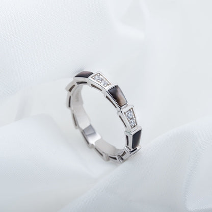 [Stellar Jewelry]SERPENTI RING SILVER  DIAMOND BLACK MOP 3MM