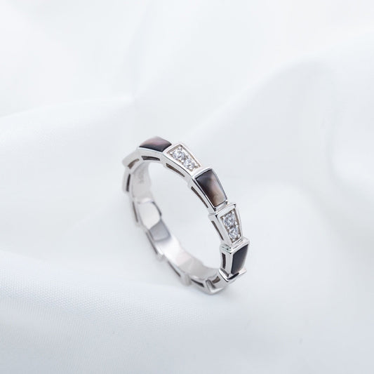 [Stellar Jewelry]SERPENTI RING SILVER  DIAMOND BLACK MOP 3MM