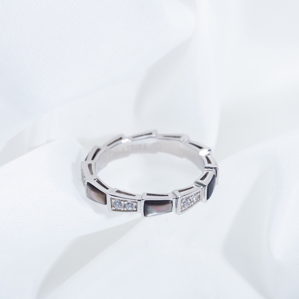 [Stellar Jewelry]SERPENTI RING SILVER  DIAMOND BLACK MOP 3MM