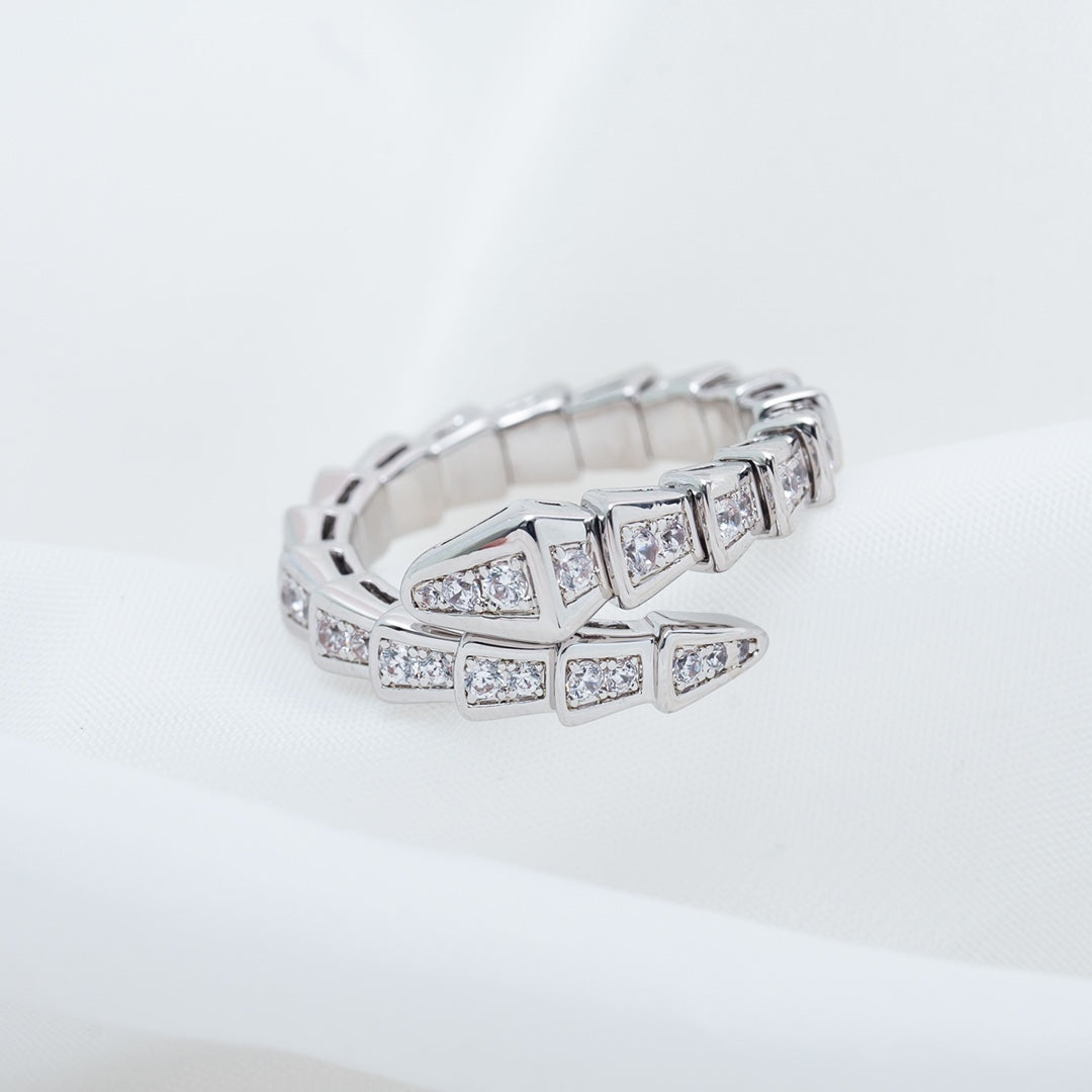 [Stellar Jewelry]SERPENTI RING SILVER DIAMOND PAVED 4MM