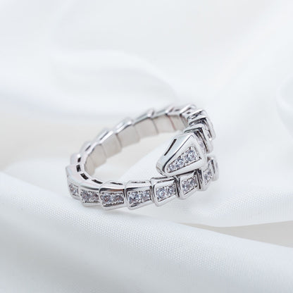 [Stellar Jewelry]SERPENTI RING SILVER DIAMOND PAVED 4MM