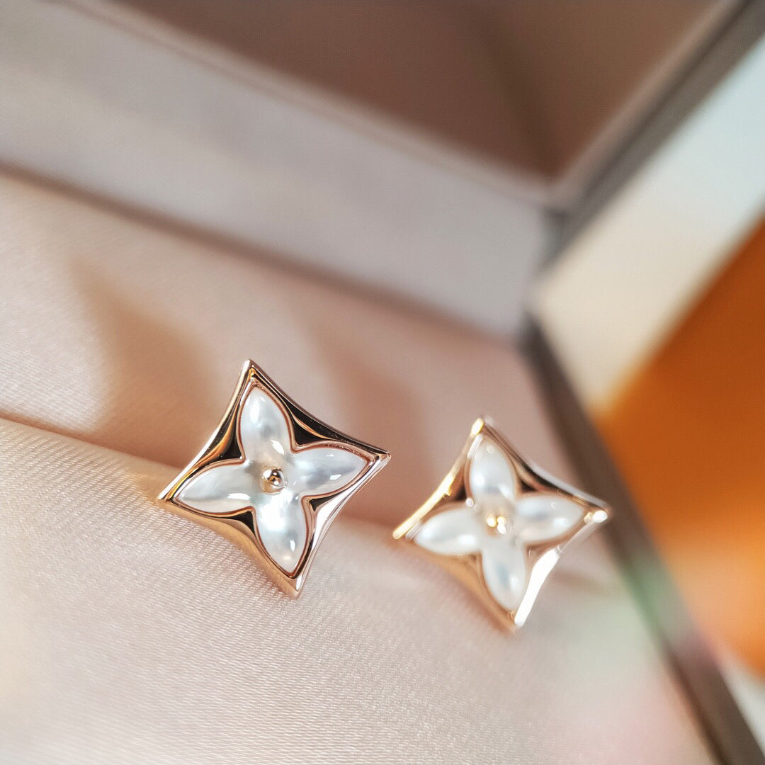 [Stellar Jewelry]STAR MOP PINK GOLD EARRINGS