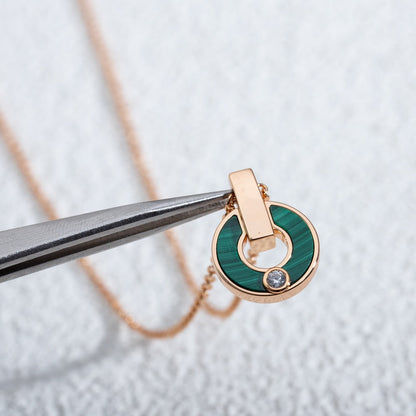 [Stellar Jewelry]GARI NECKLACE PINK GOLD MALACHITE
