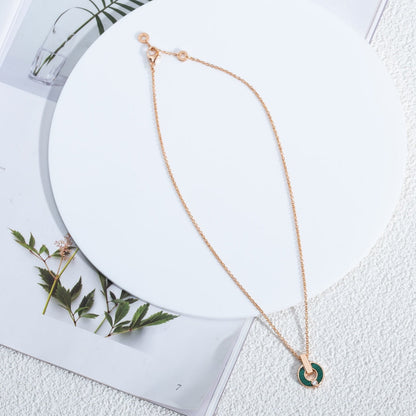 [Stellar Jewelry]GARI NECKLACE PINK GOLD MALACHITE