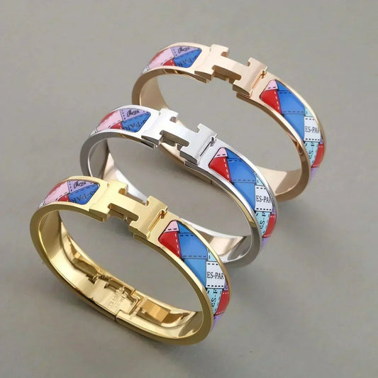 [Stellar Jewelry]H BRACELET DOTTED BORDER 12MM