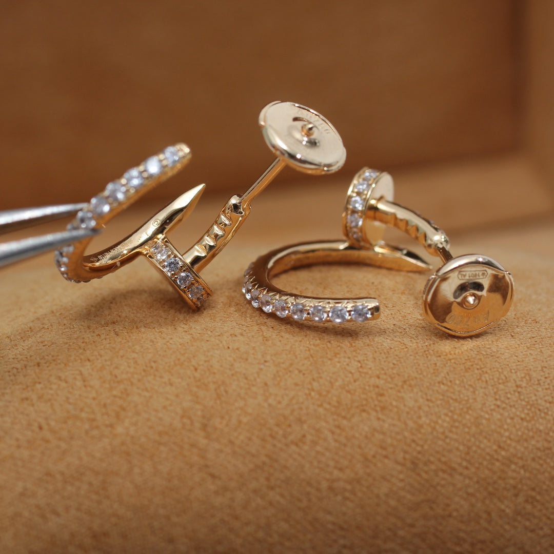 [Stellar Jewelry]JUSTE EARRINGS 12.75MM PINK GOLD DIAMOND