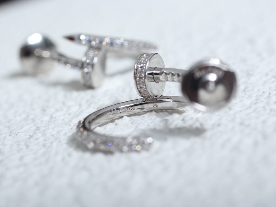 [Stellar Jewelry]JUSTE EARRINGS 12.75MM SILVER DIAMOND