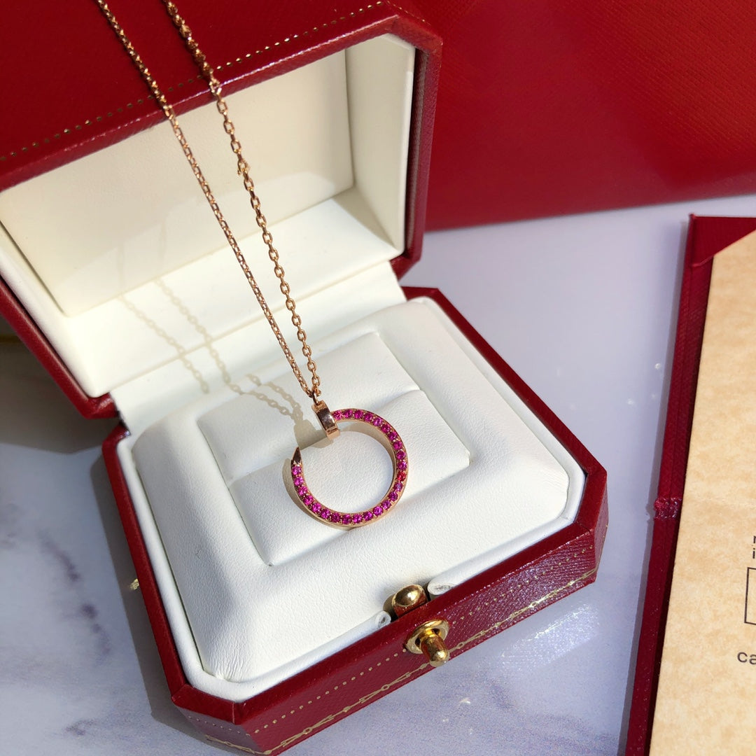 [Stellar Jewelry]JUSTE NECKLACE RED FULL DIAMONDS