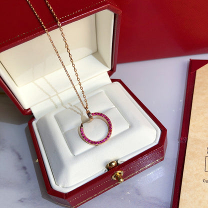 [Stellar Jewelry]JUSTE NECKLACE RED FULL DIAMONDS