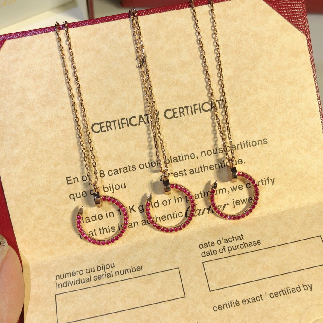 [Stellar Jewelry]JUSTE NECKLACE RED FULL DIAMONDS