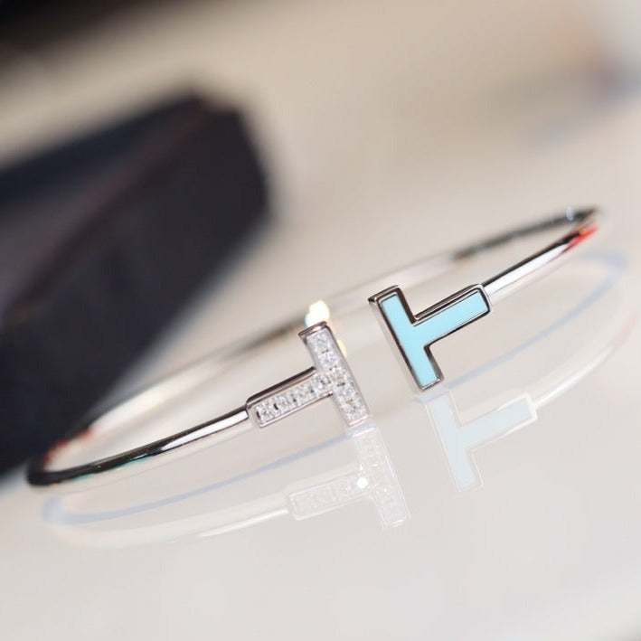 [Stellar jewels]T BRACELET 1.8MM TURQUOISE DIAMOND SILVER