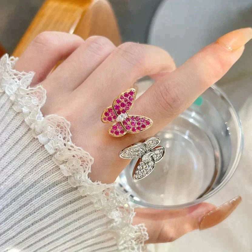 [Stellar Jewelry]TWIN BUTTERFLY DIAMOND RING