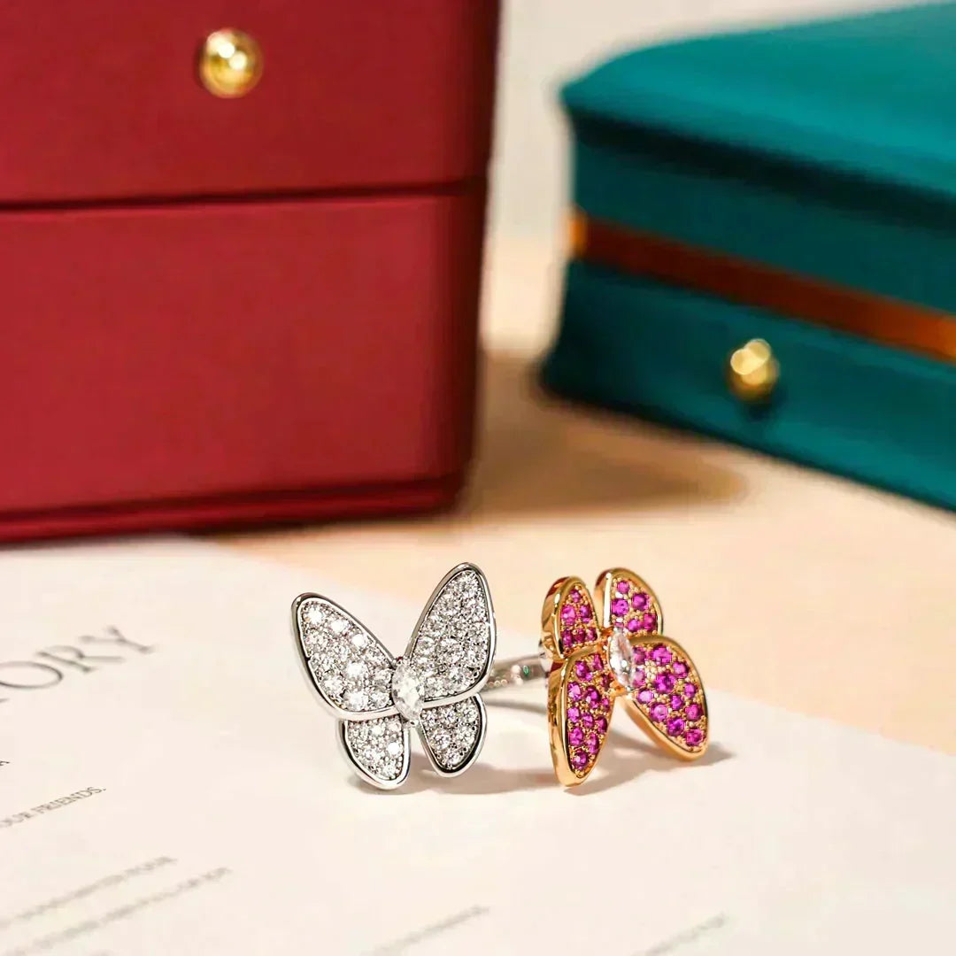 [Stellar Jewelry]TWIN BUTTERFLY DIAMOND RING