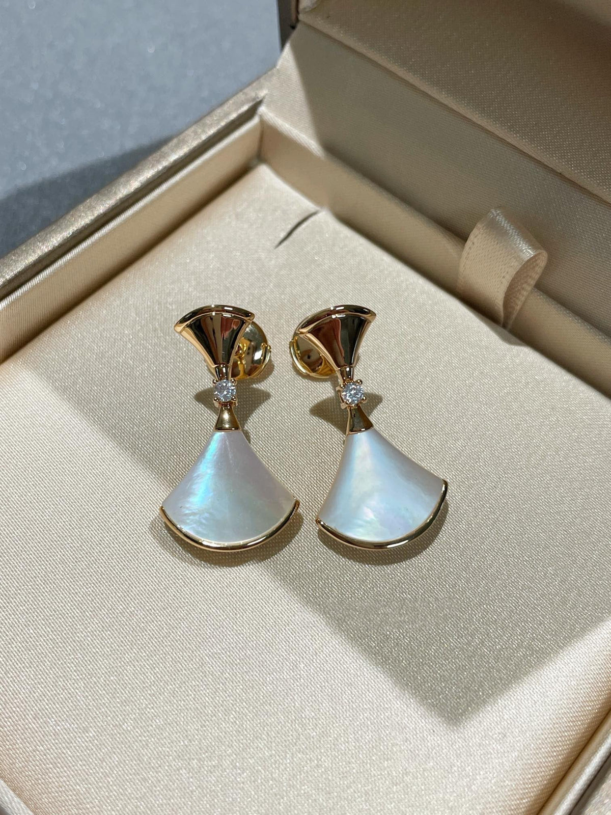 [Stellar Jewelry]DREAM MOP 1 DIAMOND EARRINGS