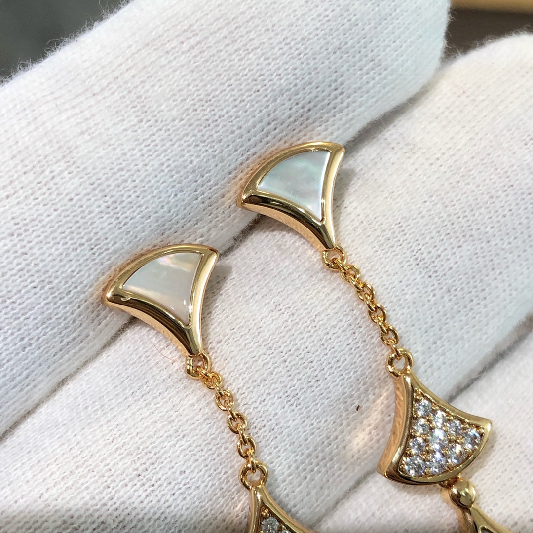 [Stellar Jewelry]DREAM EARRINGS 3 MOTIFS DIAMOND MOP PINK GOLD